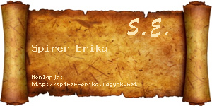 Spirer Erika névjegykártya